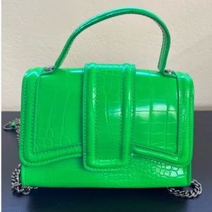 Zara bright green mini City Bag